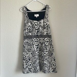 Anthropologie Black and White Floral Dress
